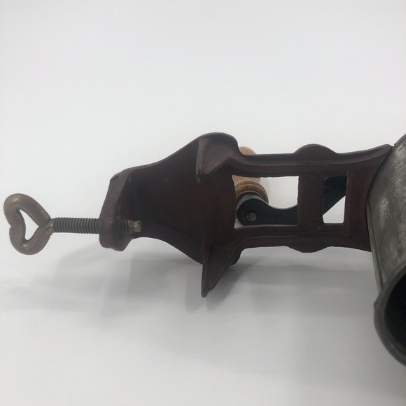 Vintage HARRAS 59 Cast Iron Grinder Table Mounted Wood Block Handle Germany - Picture 16 of 16